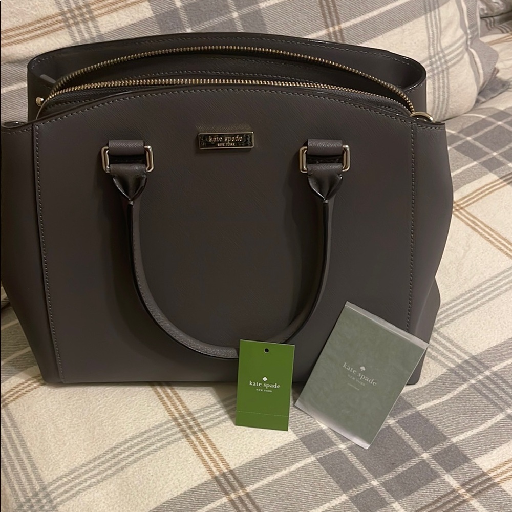 Kate Spade Graphite grey Leather Tote Bag